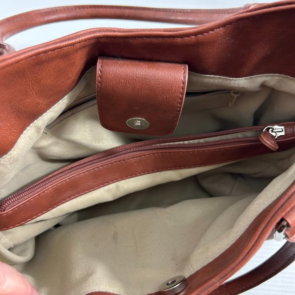 Rosetti Womens Purse Handbag Brown Faux Leather Double Handle Lots of Pockets - Picture 5 of 15